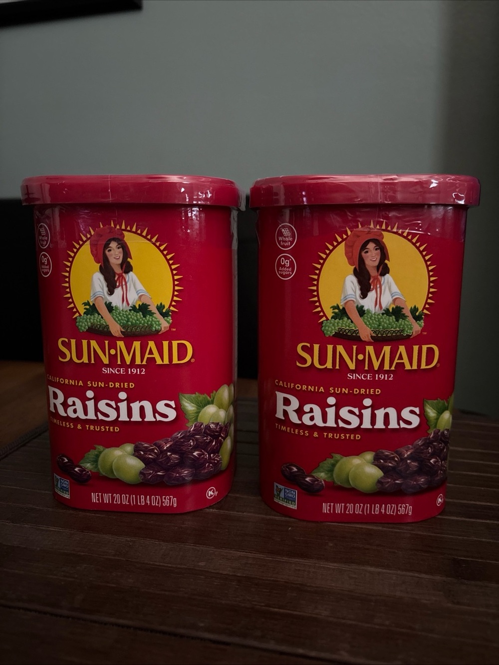 Sun-Maid Raisins - 2 Red containers
